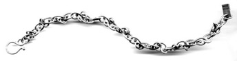 CURVE $275-sterling silver bracelet with individually twisted links (7 1/4" long)